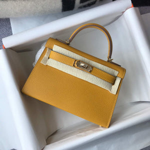 Hermes Kelly Bag Hermes 19CM Epsom Shoulder Mini Bag Yellow 20463 - Default Title - View 1
