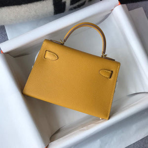 Hermes Kelly Bag Hermes 19CM Epsom Shoulder Mini Bag Yellow 20463 - Default Title - View 2