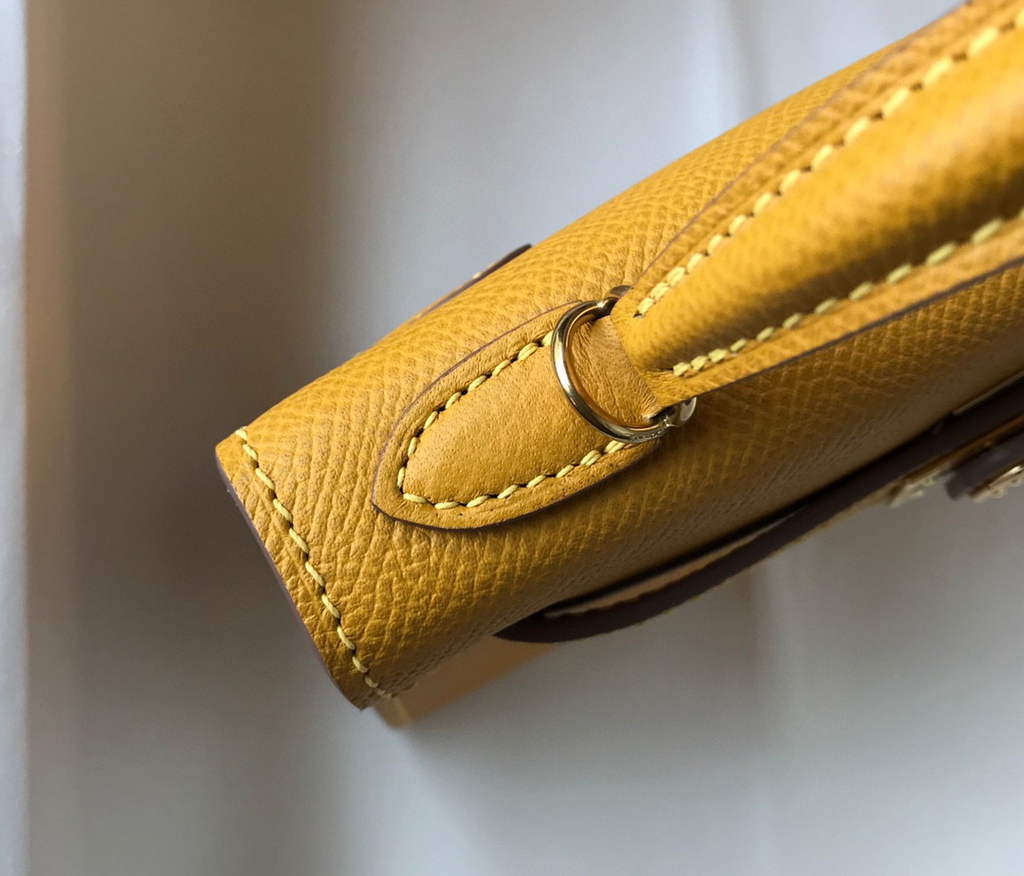 Hermes Kelly Bag Hermes 19CM Epsom Shoulder Mini Bag Yellow 20463