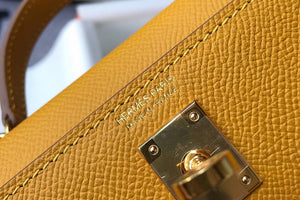 Hermes Kelly Bag Hermes 19CM Epsom Shoulder Mini Bag Yellow 20463 - Default Title - View 8