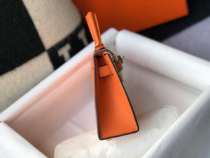 Hermes Kelly Bag Hermes 19CM Epsom Shoulder Mini Bag Orange 20464 - Default Title - View 3