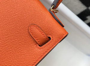 Hermes Kelly Bag Hermes 19CM Epsom Shoulder Mini Bag Orange 20464 - Default Title - View 8