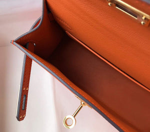 Hermes Kelly Bag Hermes 19CM Epsom Shoulder Mini Bag Orange 20464 - Default Title - View 9