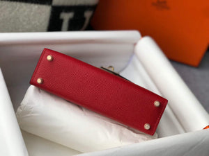 Hermes Kelly Bag Hermes 19CM Epsom Shoulder Mini Bag Red 20465 - Default Title - View 4