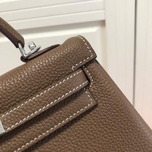 Hermes Kelly Danse 20317 Designer Tote Shoulder Strap Bag Dark Gray - luxibagsmall