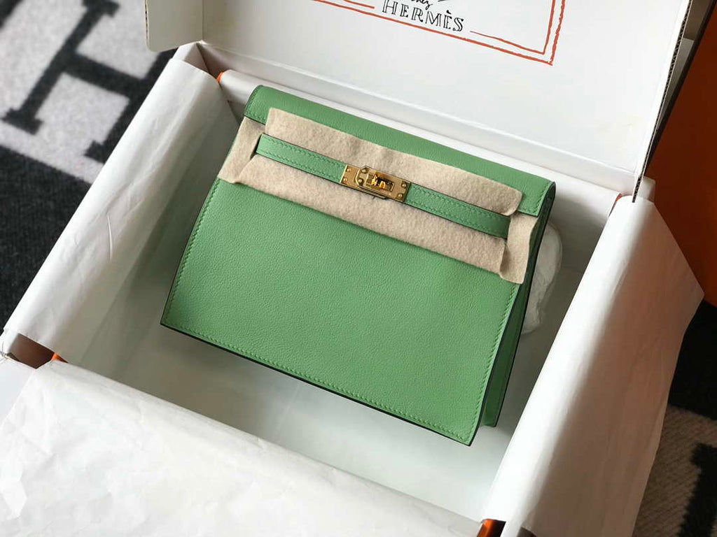 Hermes Kelly Danse 22cm Leather Bag 20362 Avocado Green