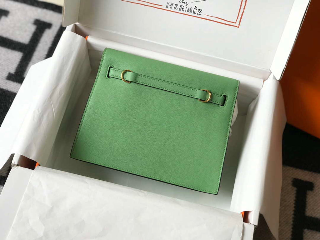 Hermes Kelly Danse 22cm Leather Bag 20362 Avocado Green