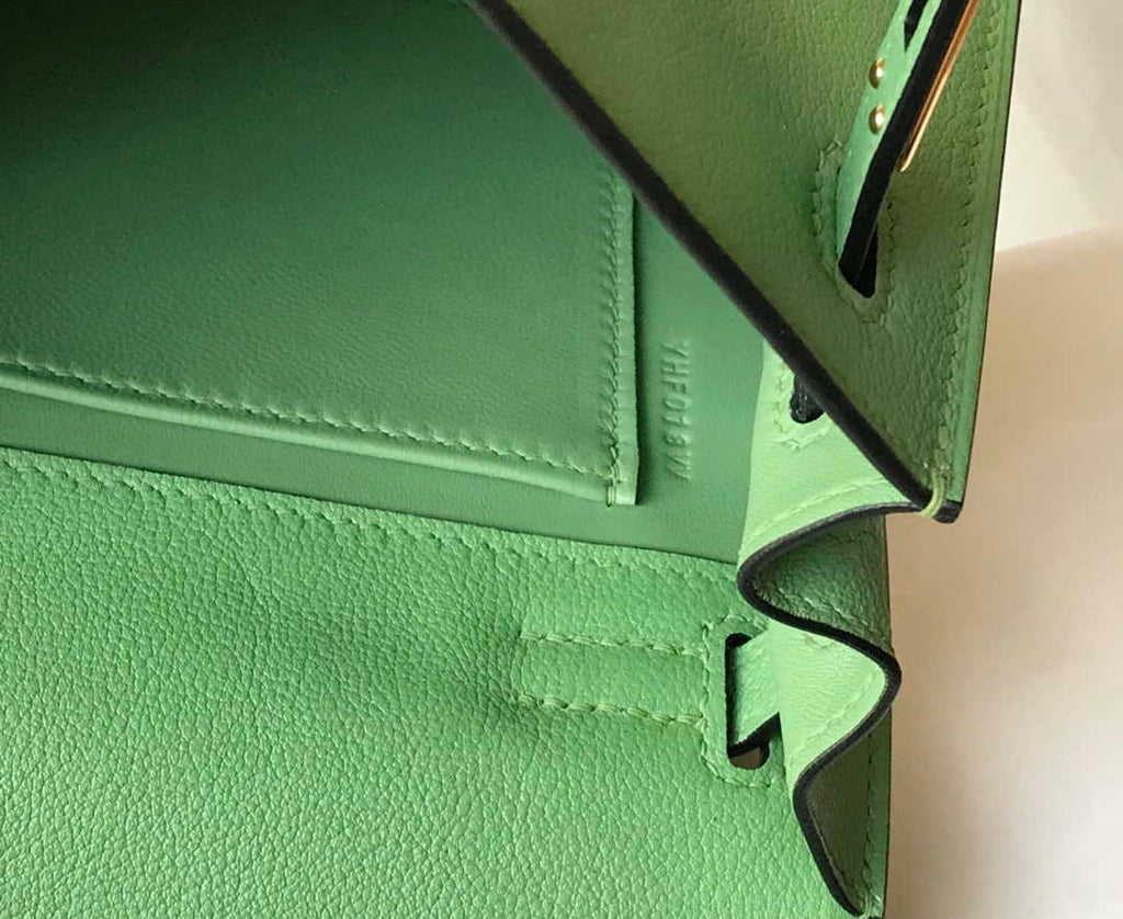 Hermes Kelly Danse 22cm Leather Bag 20362 Avocado Green