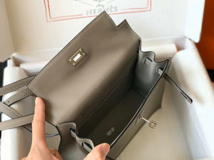 Hermes Kelly Danse 22cm Leather Bag 20363 Gray Sliver - Default Title - View 9