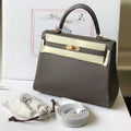 Hermes Kelly Danse 28cm of Togo Leather Bag 20339 Pewter Grey - luxibagsmall