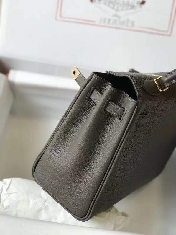 Hermes Kelly Danse 28cm of Togo Leather Bag 20339 Pewter Grey - luxibagsmall