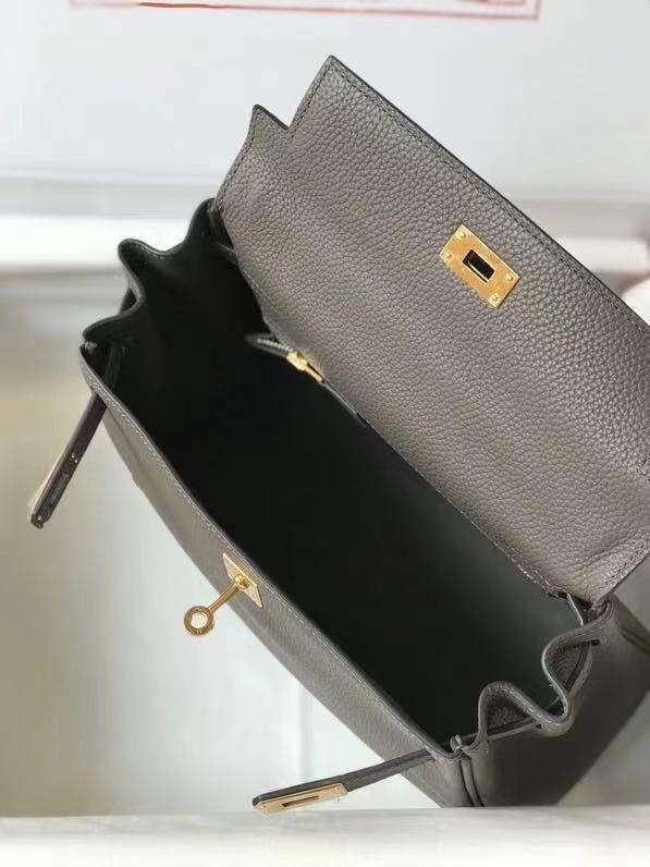 Hermes Kelly Danse 28cm of Togo Leather Bag 20339 Pewter Grey - luxibagsmall