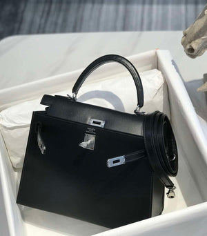 Hermes Kelly Designer Tote Fine grain calfskin Shoulder Strap Bag H231303 - 25cm - View 14