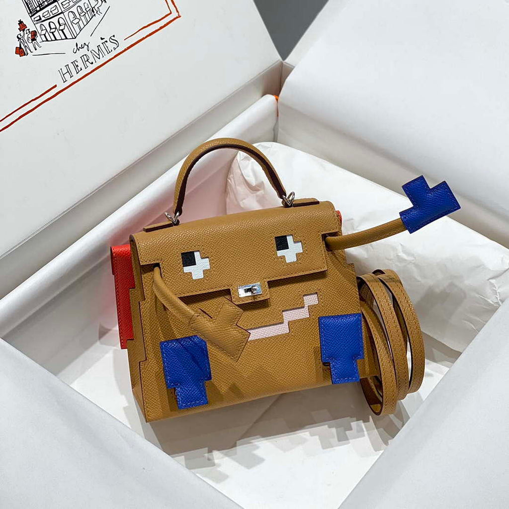 Hermes Kelly Doll Quelle Idole Picto Mauve Sylvestre Epsom with Palladium Hardware H230302