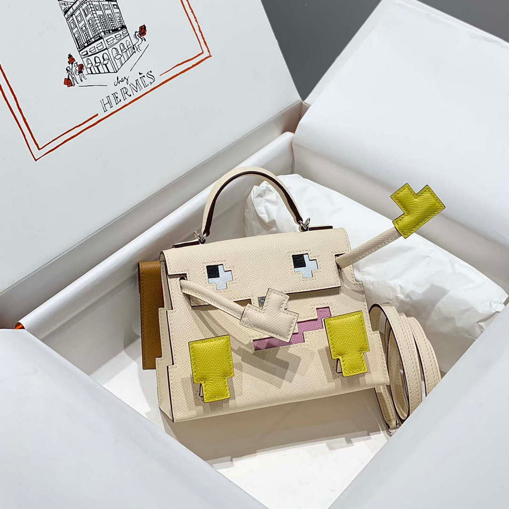 Hermes Kelly Doll Quelle Idole Picto Mauve Sylvestre Epsom with Palladium Hardware H230303