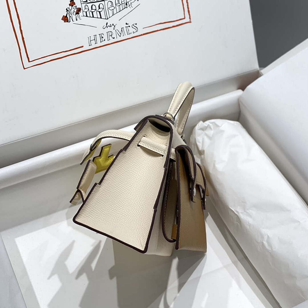 Hermes Kelly Doll Quelle Idole Picto Mauve Sylvestre Epsom with Palladium Hardware H230303