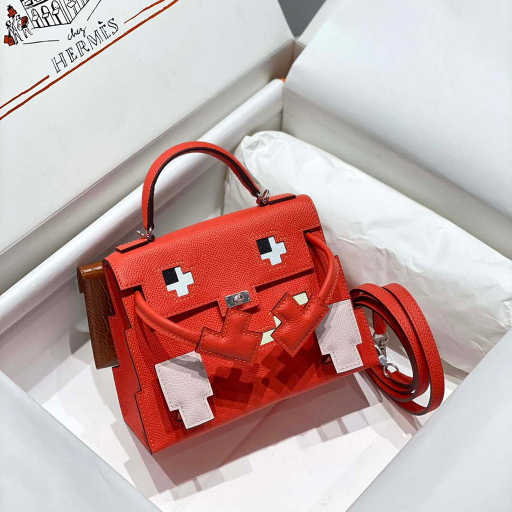 Hermes Kelly Doll Quelle Idole Picto Mauve Sylvestre Epsom with Palladium Hardware H230304
