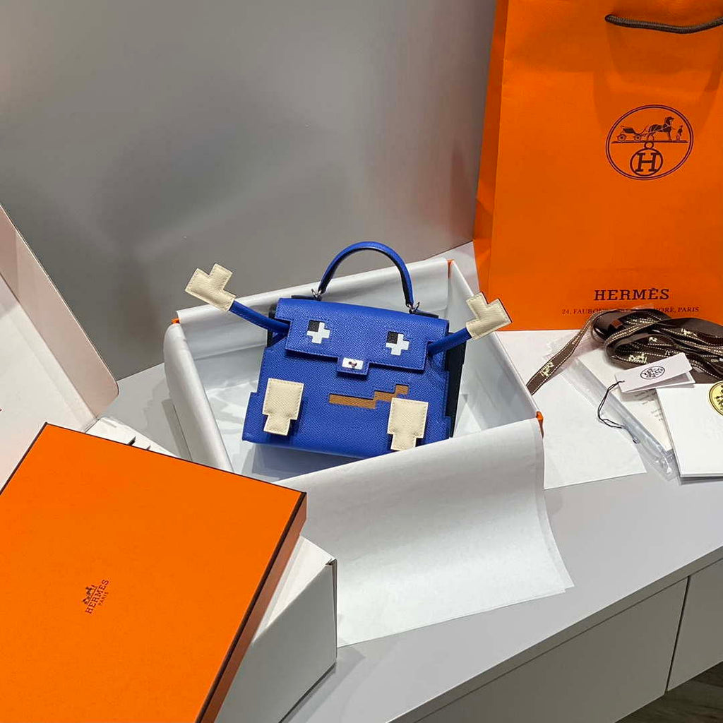 Hermes Kelly Doll Quelle Idole Picto Mauve Sylvestre Epsom with Palladium Hardware H230305