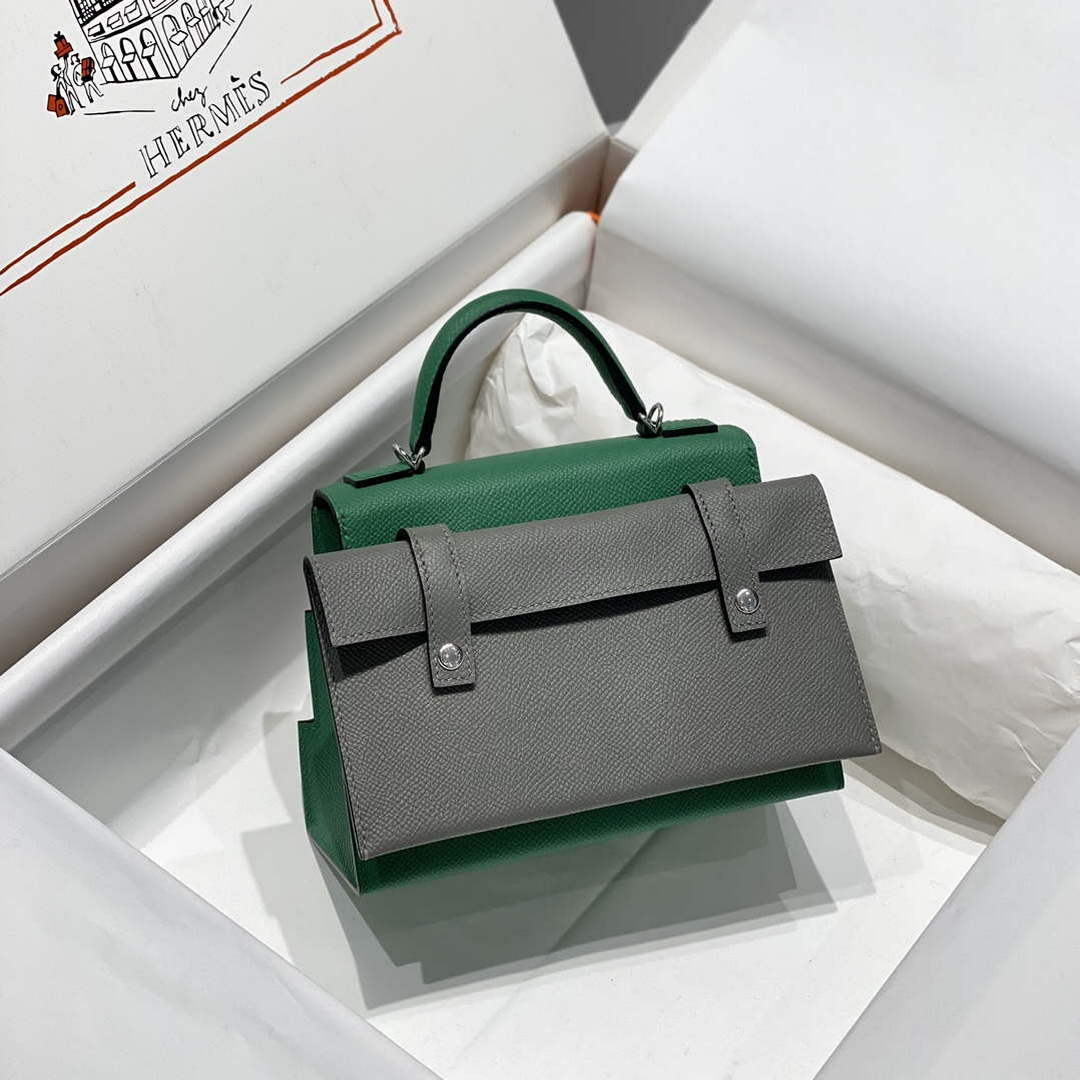 Hermes Kelly Doll Quelle Idole Picto Mauve Sylvestre Epsom with Palladium Hardware H230306