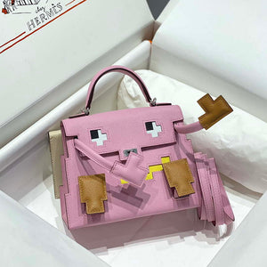 Hermes Kelly Doll Quelle Idole Picto Mauve Sylvestre Epsom with Palladium Hardware H230308 - Default Title - View 2