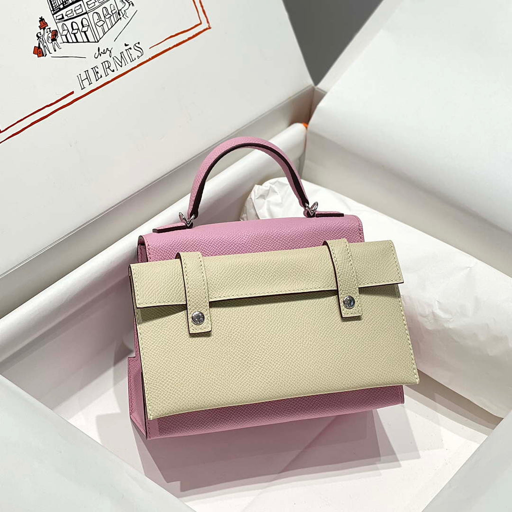 Hermes Kelly Doll Quelle Idole Picto Mauve Sylvestre Epsom with Palladium Hardware H230308