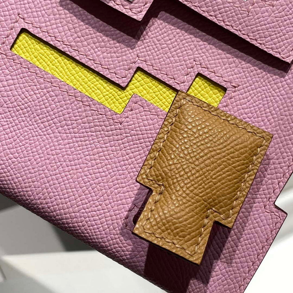 Hermes Kelly Doll Quelle Idole Picto Mauve Sylvestre Epsom with Palladium Hardware H230308