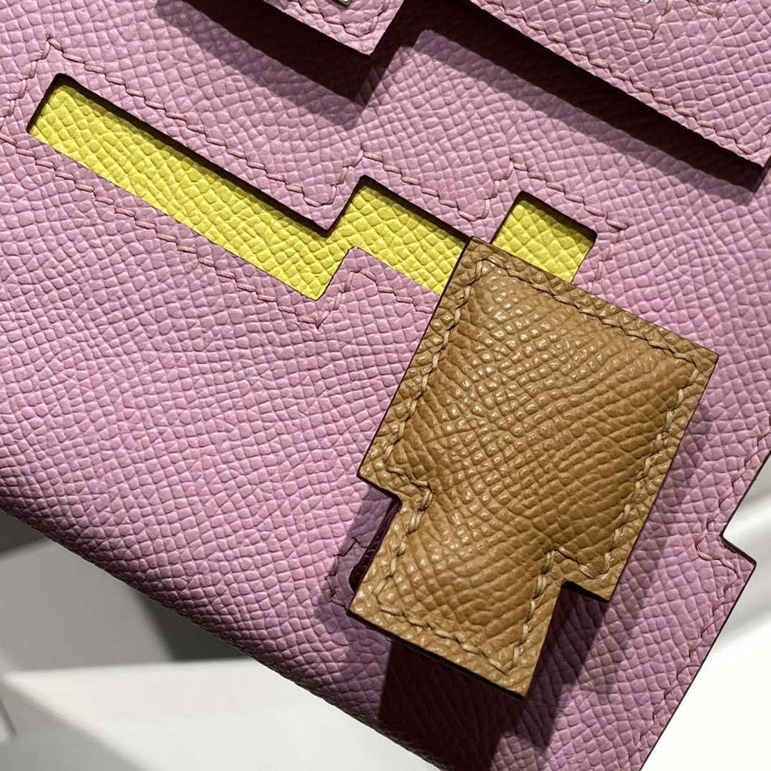 Hermes Kelly Doll Quelle Idole Picto Mauve Sylvestre Epsom with Palladium Hardware H230308