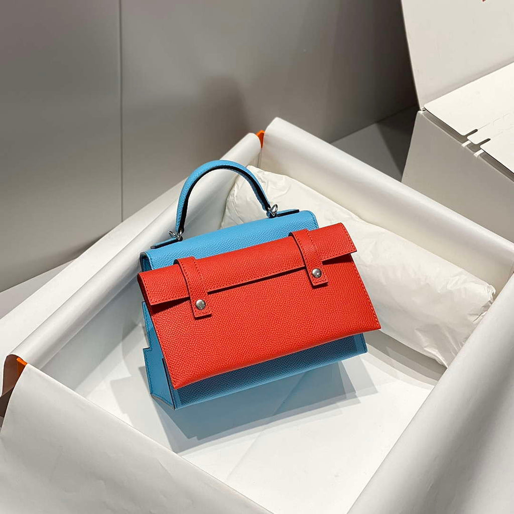 Hermes Kelly Doll Quelle Idole Picto Mauve Sylvestre Epsom with Palladium Hardware H230309