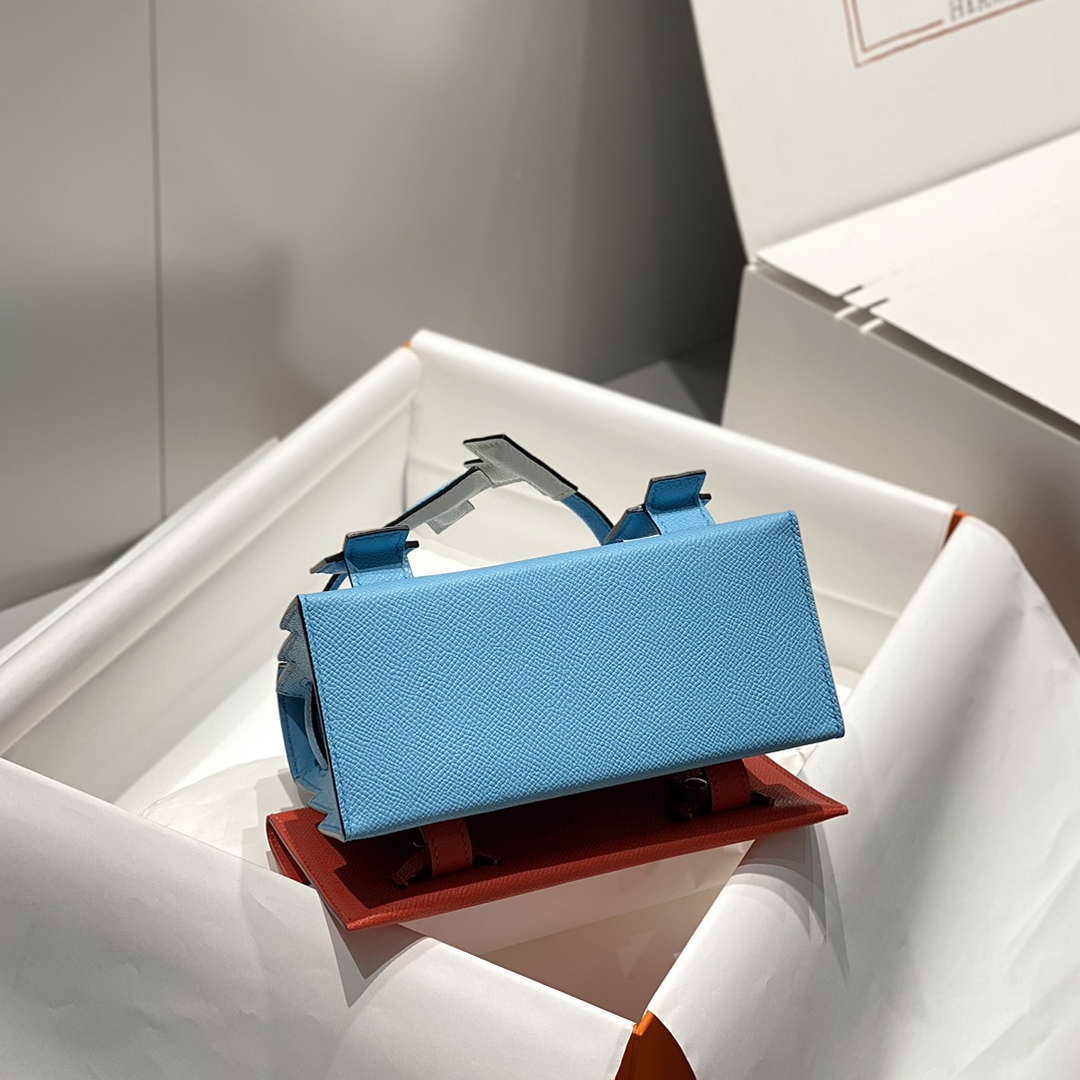 Hermes Kelly Doll Quelle Idole Picto Mauve Sylvestre Epsom with Palladium Hardware H230309