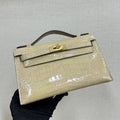 Hermes Kelly Pouchette Glossy crocodile Leather clutch bag H231021