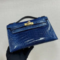 Hermes Kelly Pouchette Glossy crocodile Leather clutch bag H231025