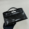 Hermes Kelly Pouchette Glossy crocodile Leather clutch bag H231026