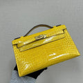 Hermes Kelly Pouchette Glossy crocodile Leather clutch bag H231028