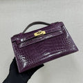 Hermes Kelly Pouchette Glossy crocodile Leather clutch bag H231031
