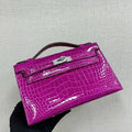 Hermes Kelly Pouchette Glossy crocodile Leather clutch bag H231032