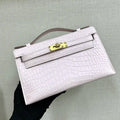 Hermes Kelly Pouchette Matte crocodile Leather clutch bag H231034