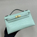 Hermes Kelly Pouchette Matte crocodile Leather clutch bag H231035