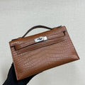 Hermes Kelly Pouchette Matte crocodile Leather clutch bag H231036