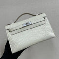 Hermes Kelly Pouchette Matte crocodile Leather clutch bag H231037