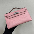 Hermes Kelly Pouchette Matte crocodile Leather clutch bag H231038
