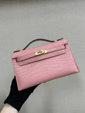 Hermes Kelly Pouchette Matte crocodile Leather clutch bag H231038