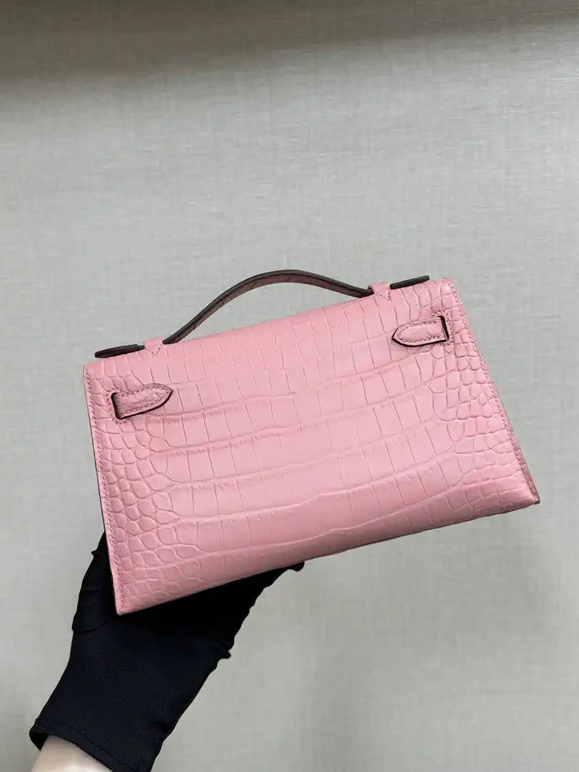 Hermes Kelly Pouchette Matte crocodile Leather clutch bag H231038