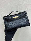 Hermes Kelly Pouchette Matte crocodile Leather clutch bag H231042