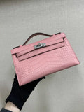 Hermes Kelly Pouchette Matte crocodile Leather clutch bag H231044