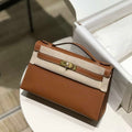 Hermes Kelly Pouchette Swift Leather clutch bag Gold H230265 - Default Title - View 1
