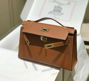 Hermes Kelly Pouchette Swift Leather clutch bag Gold H230265 - Default Title - View 4