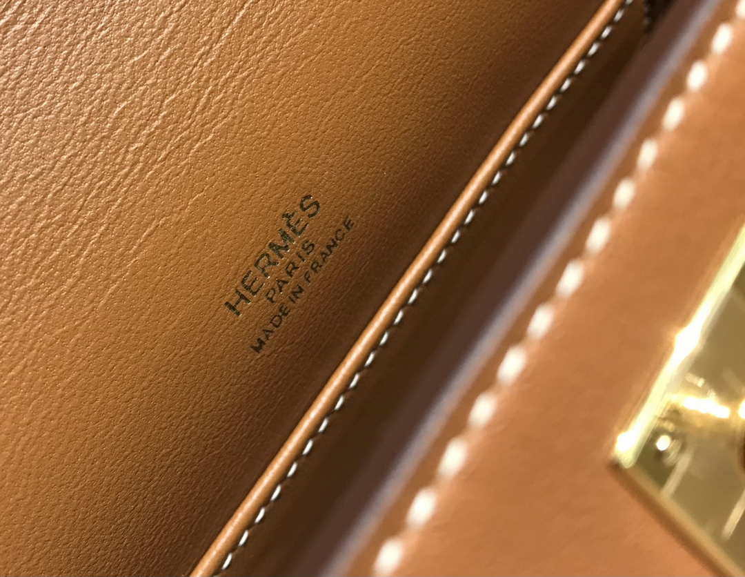Hermes Kelly Pouchette Swift Leather clutch bag Gold H230265 - Default Title - View 8