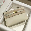 Hermes Kelly Pouchette Swift Leather clutch bag Gold H230266 - Default Title - View 1