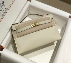 Hermes Kelly Pouchette Swift Leather clutch bag Gold H230266 - Default Title - View 1