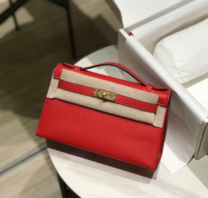 Hermes Kelly Pouchette Swift Leather clutch bag Gold H230268 - Default Title - View 3